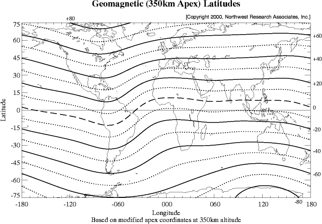 Geomagnetic Latitude Map